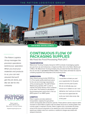 Preview of Continuous Flow of Packaging Supplies