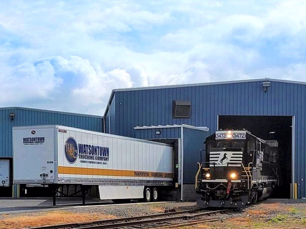 Indoor rail service to warehouse.