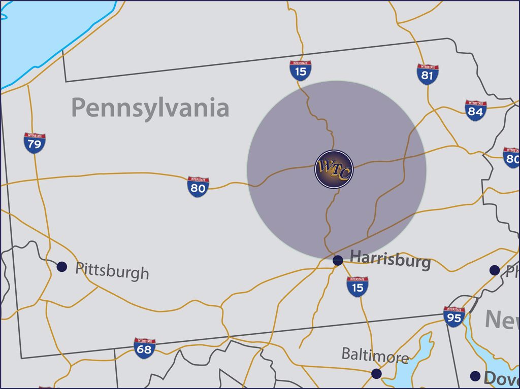 WTC 50 Mile Radius Map WTC 50 Mile Radius Map