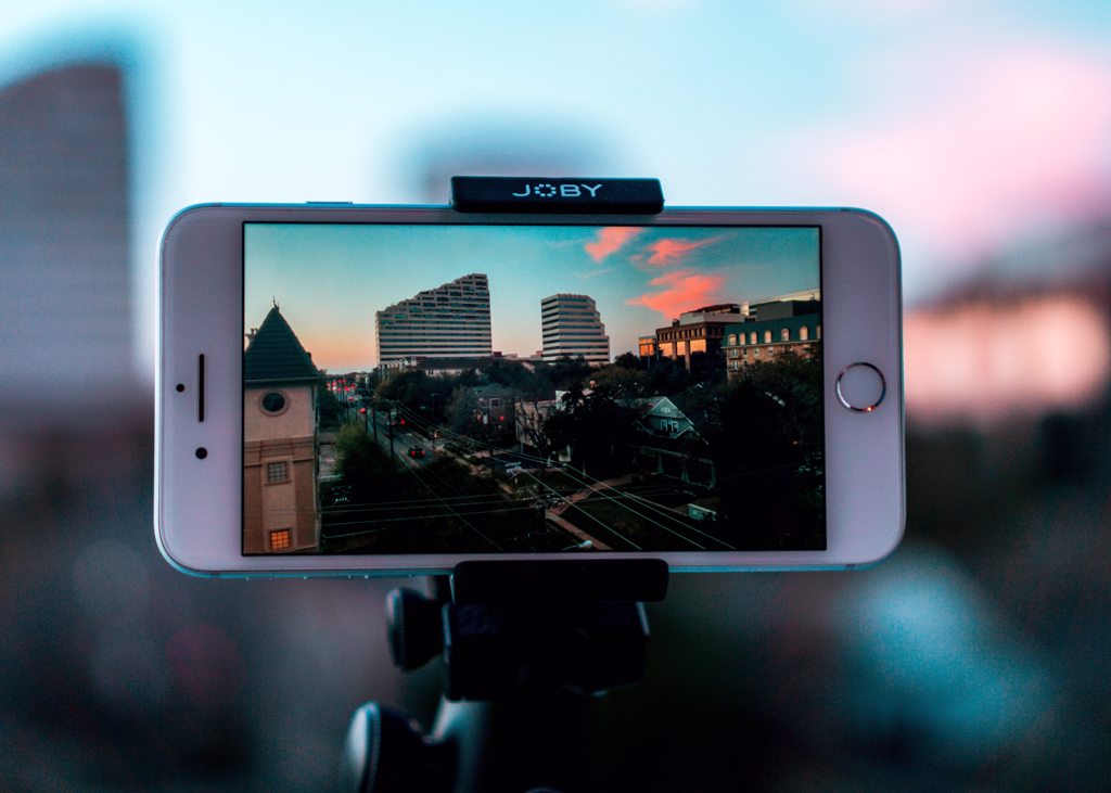 iPhone shooting video iPhone shooting video on a tripod